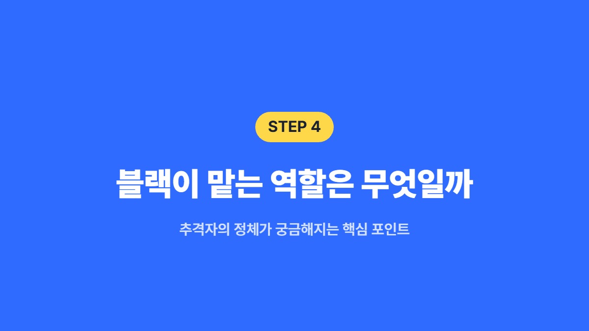 블랙이 맡는 역할은 무엇일까 — 추격자의 정체가 궁금해지는 핵심 포인트