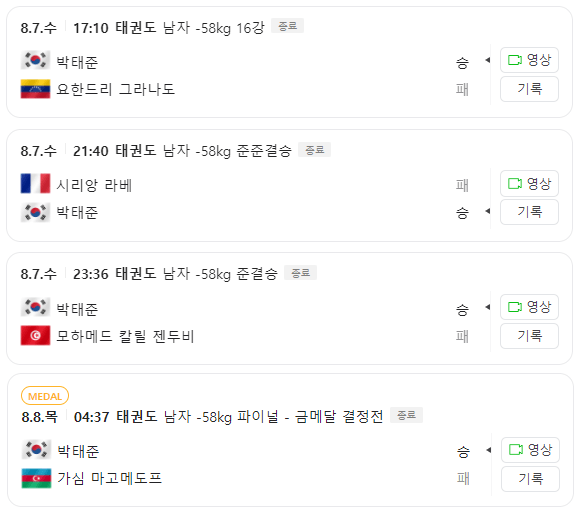 박태준 남자태권도