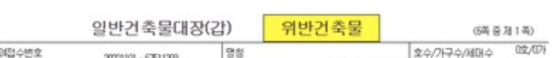 위반건축물인 건축물대장
