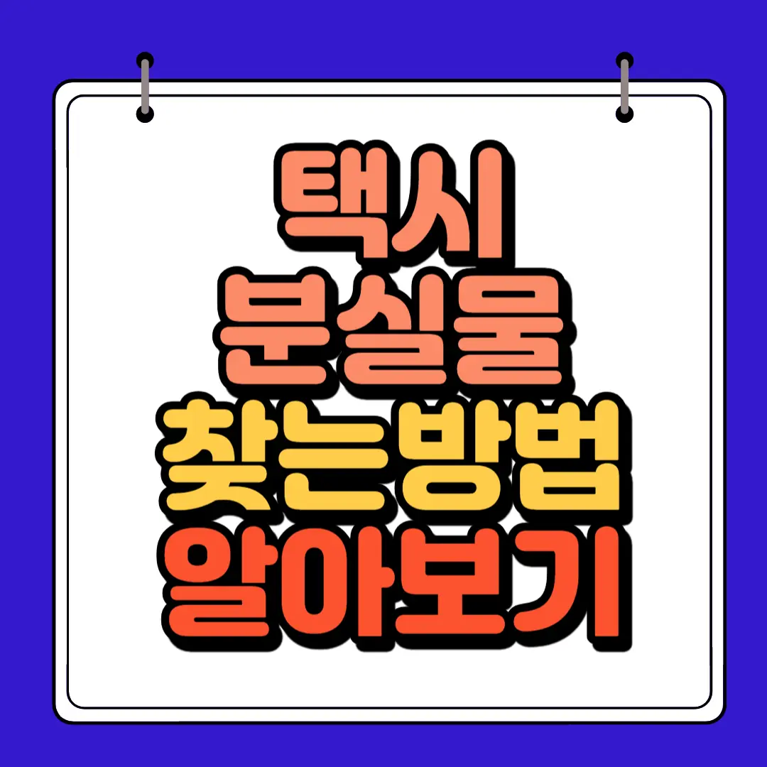 택시 분실물 찾는 방법 썸네일