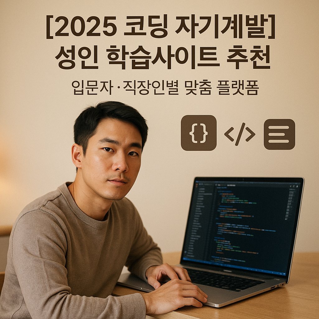 [2025 코딩 자기계발] 성인 학습사이트 추천 ｜ 입문자&middot;직장인별 맞춤 플랫폼