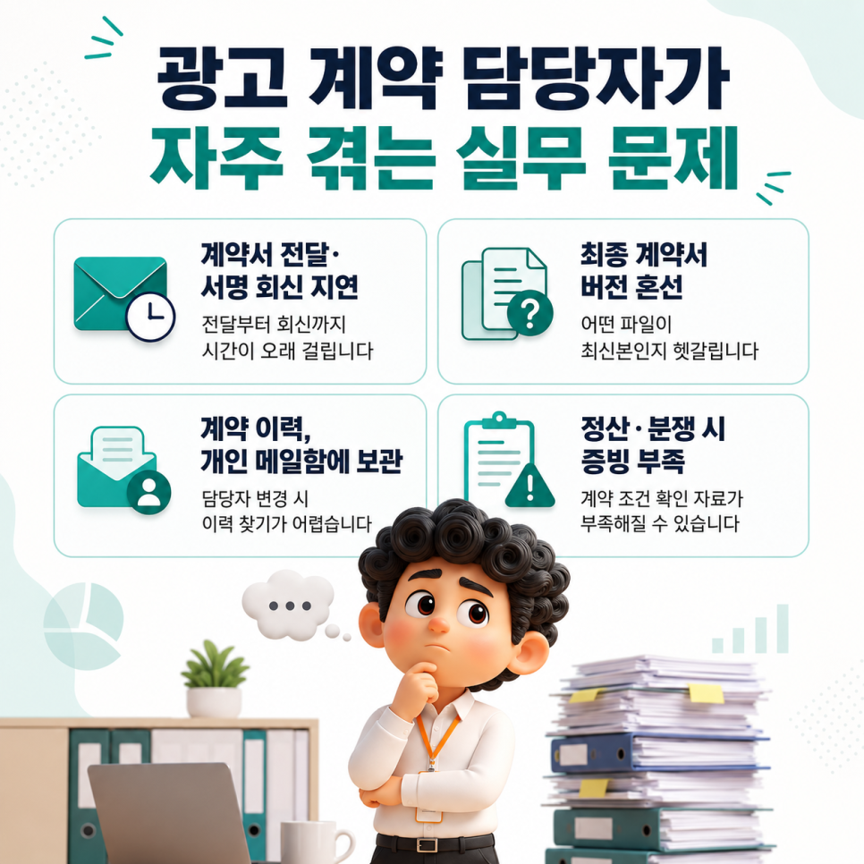 광고 계약 담당자가 자주 겪는 실무 문제