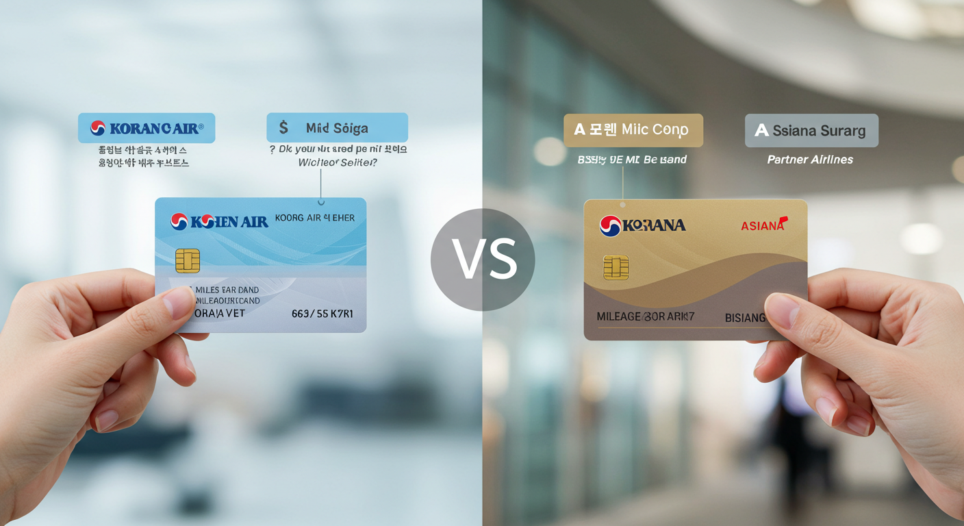 대한항공 마일리지 카드 vs 아시아나 마일리지 카드, 어떤 게 더 유리할까