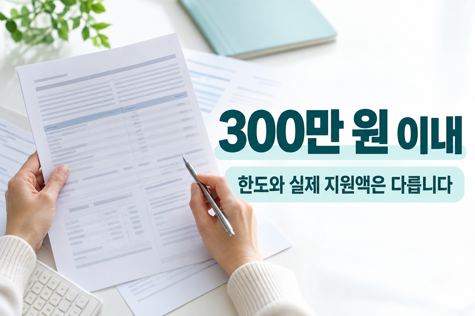 진료비 세부내역에서 인정 비용과 제외 비용을 구분하는 손