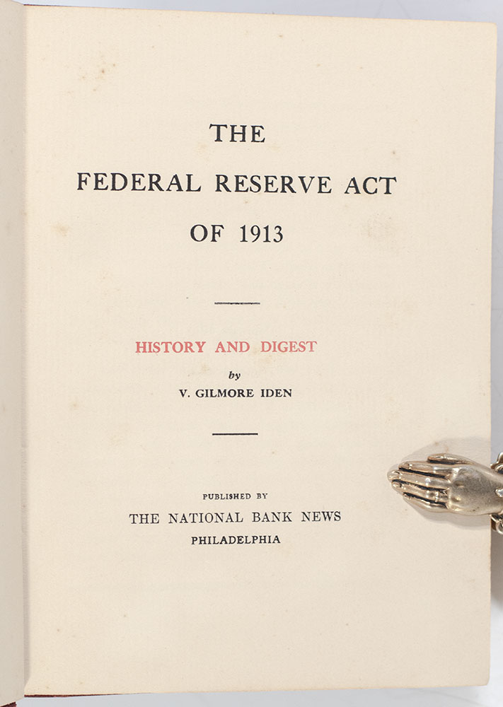1913년 연방준비제도법(Federal Reserve Act)