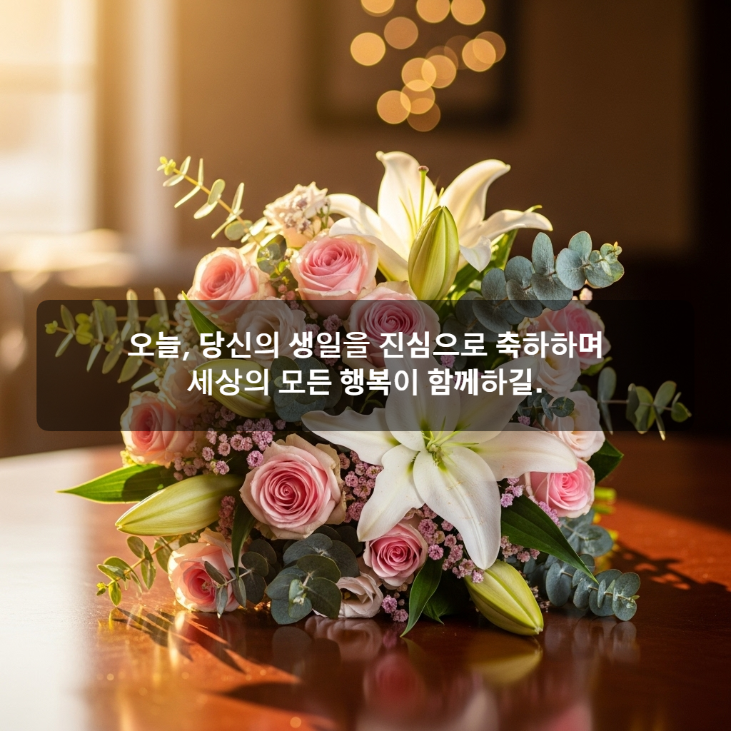 생일축하 꽃다발 이미지 문구 모음 메세지
