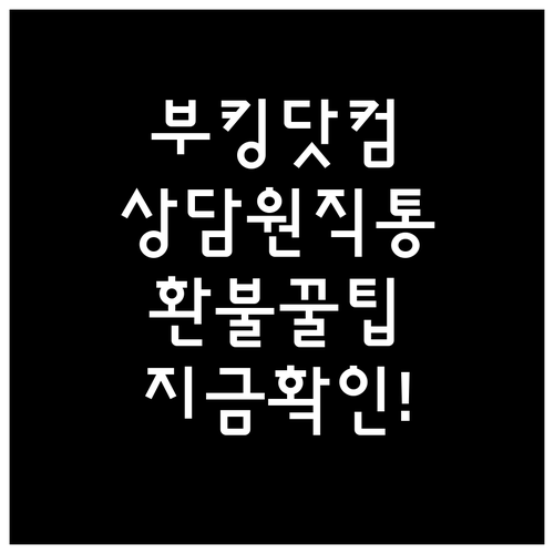 부킹닷컴 예약 취소 환불 문의 상담원..