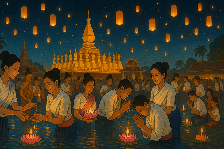 신성한 물의 춤, 라오스 타랏루앙 축제의 정화와 환희