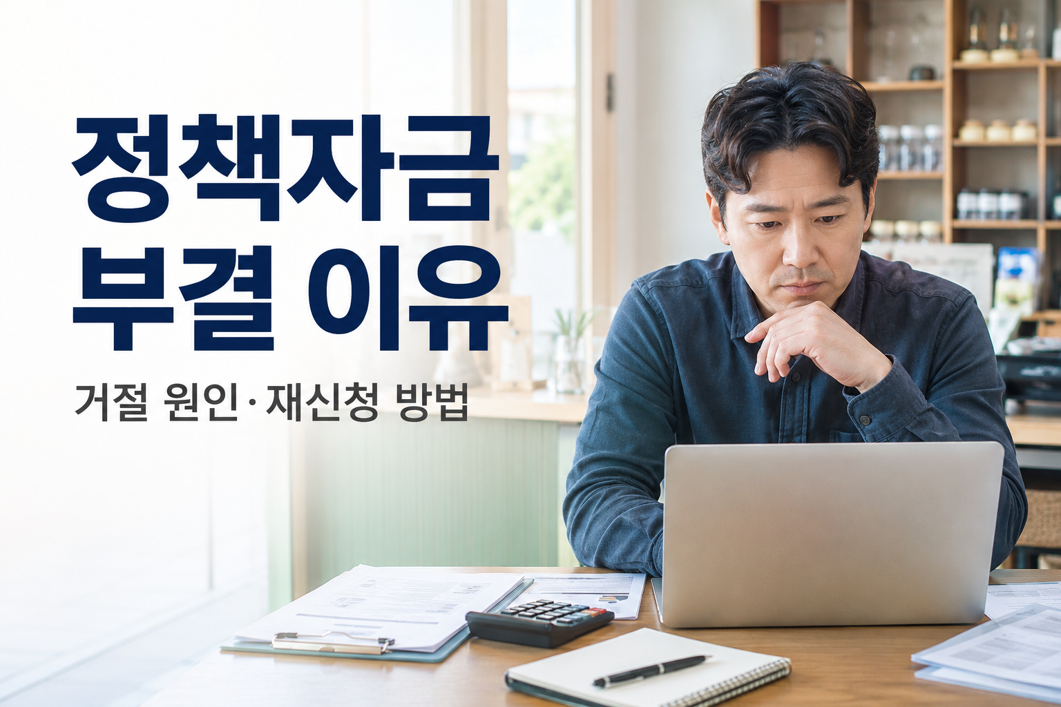 소상공인 정책자금 신청 거절과 부결 이유를 확인하는 한국인 사업자