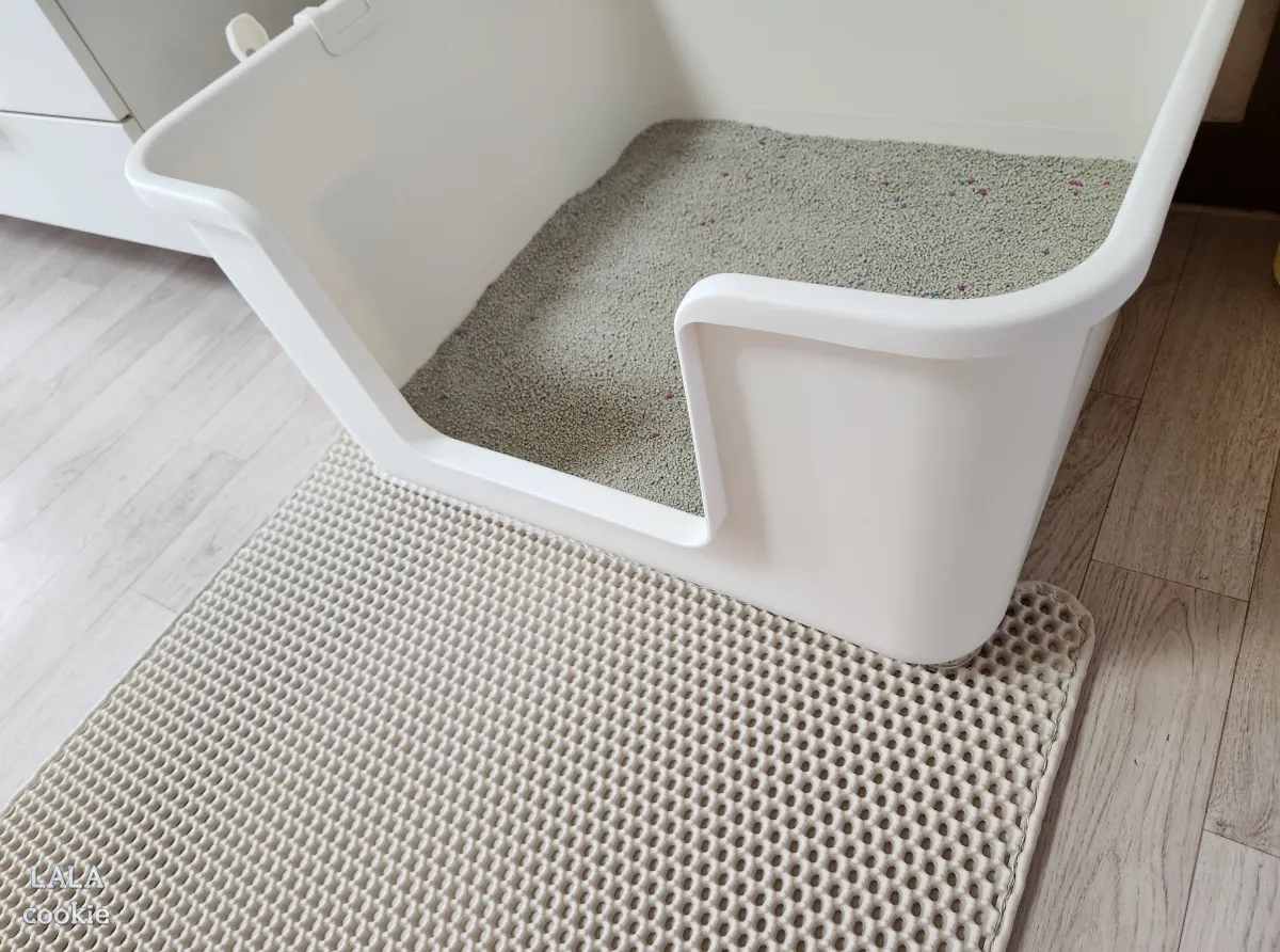 고양이-화장실-특대형-추천-무이-화장실-모래-채운-모습