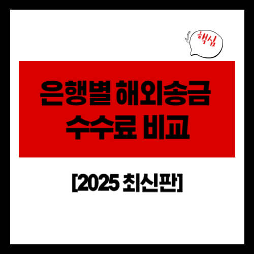 은행별 해외송금 수수료 비교 (국민&middot;신한&middot;우리&middot;하나) [2025 최신판]