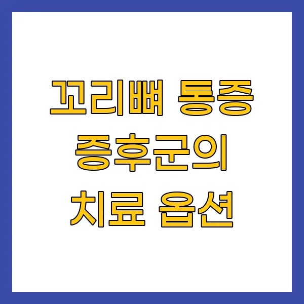 꼬리뼈 통증 증후군의 치료 옵션