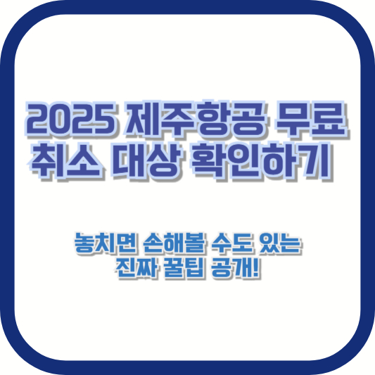 2025 제주항공 무료취소 대상 확인하기: 놓치면 손해볼 수도 있는 진짜 꿀팁 공개!