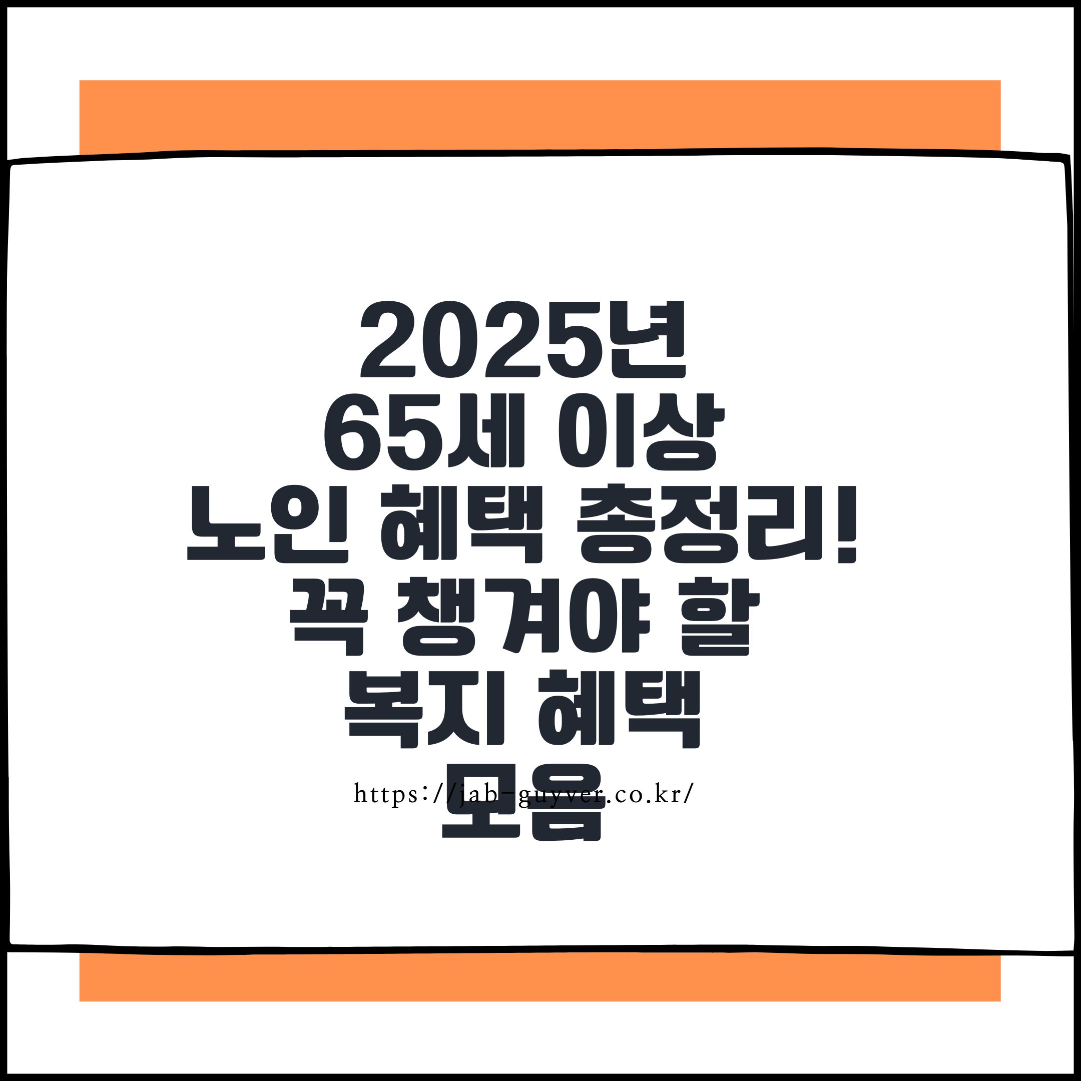 2025년 65세 이상 노인 혜택 총정리! 꼭 챙겨야 할 복지 혜택 모음