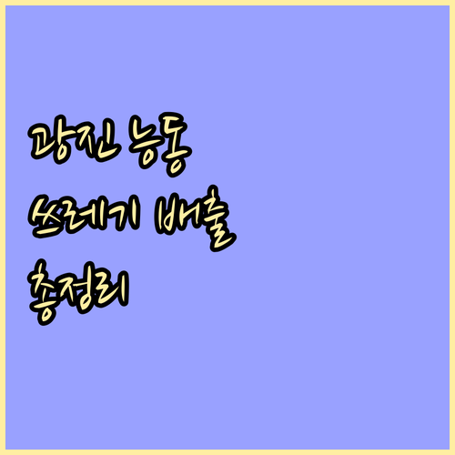 광진구 능동 일반쓰레기 음식물쓰레기 ..