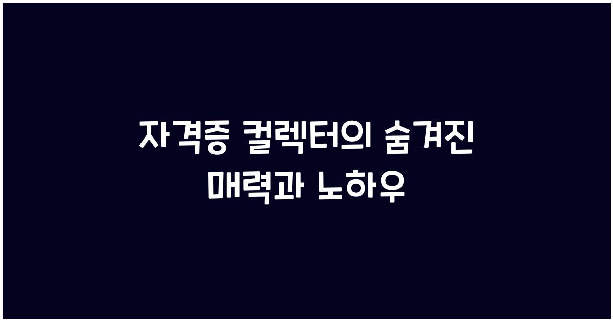 자격증 컬렉터