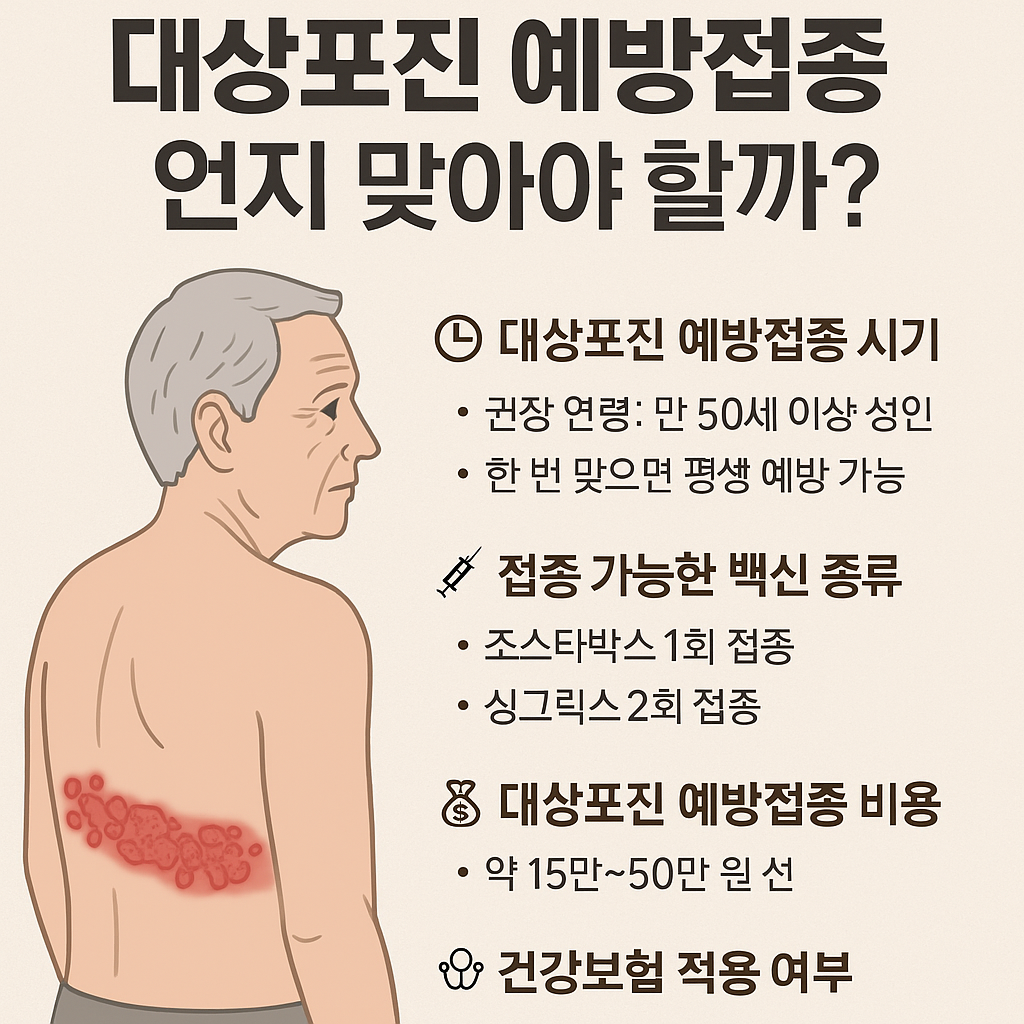 대상포진 예방접종 언제 맞아야 할까? 시기·비용·효과 총정리!