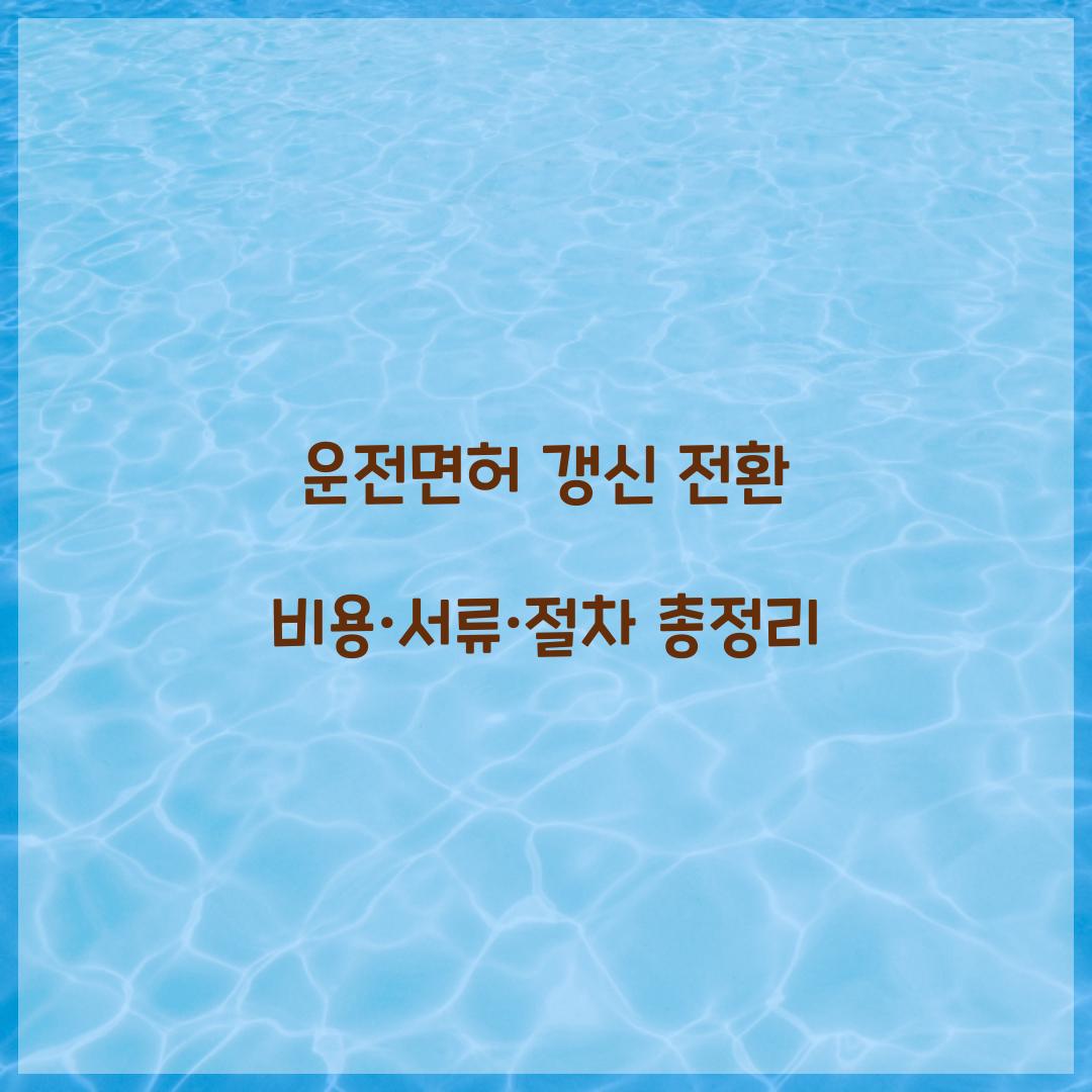 운전면허 갱신 전환
