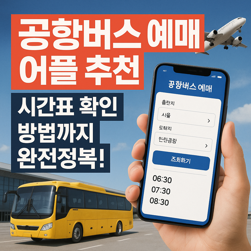 공항버스 예매 어플 추천 및 시간표 확인 방법 안내 이미지