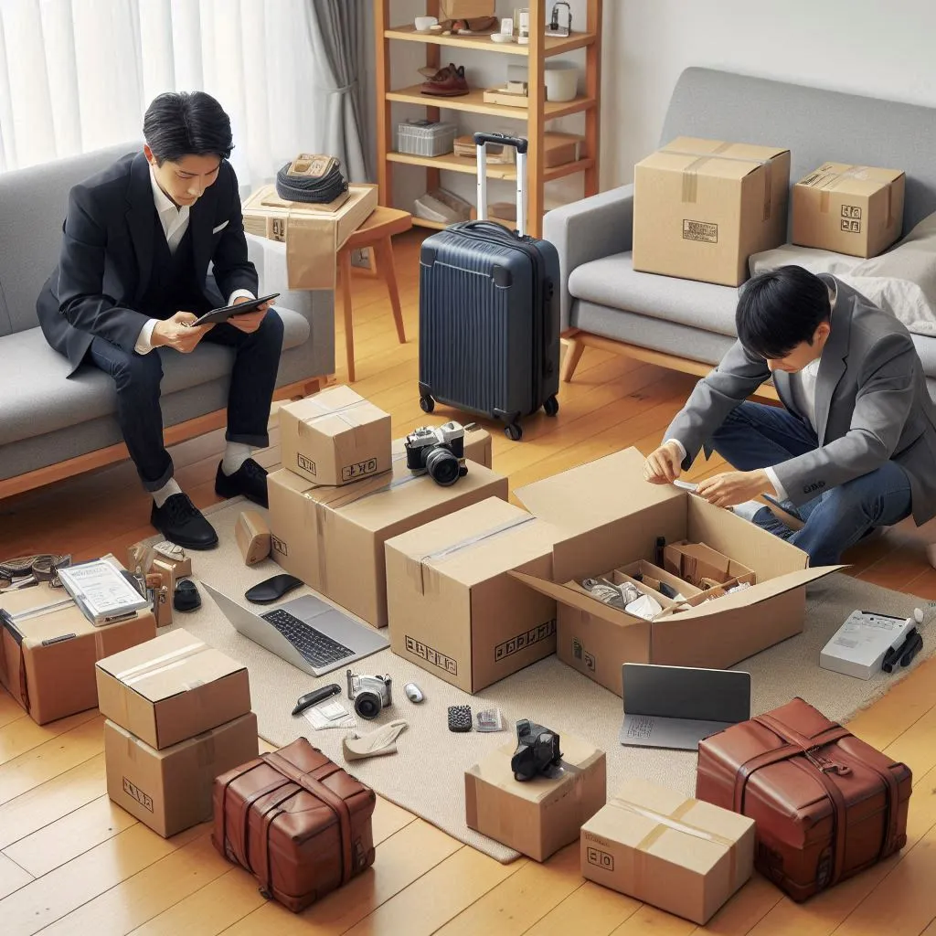 반포장이사 진행 과정 - 고객이 직접 작은 짐을 포장하는 모습