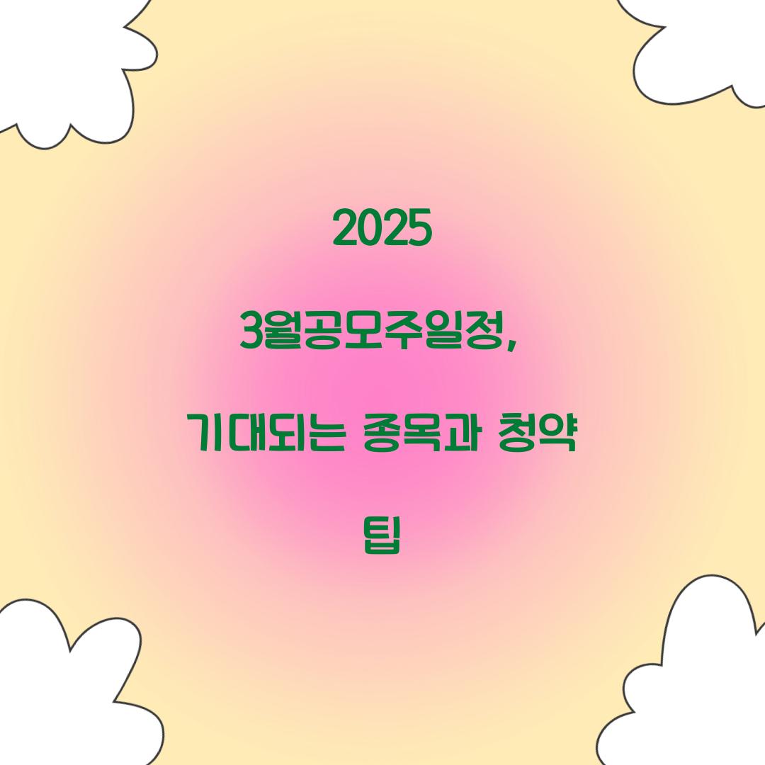 2025 3월공모주일정
