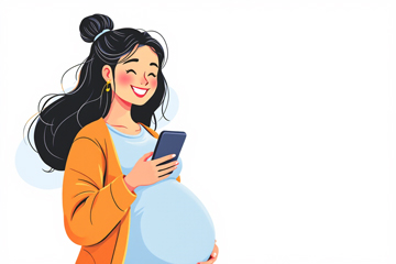 에너지 바우처 신청 완료 후 만족하는 임산부