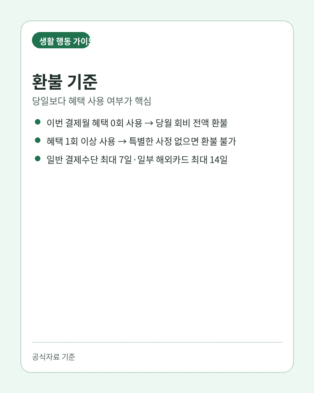 쿠팡 와우 멤버십 환불 조건 혜택 사용 여부 안내