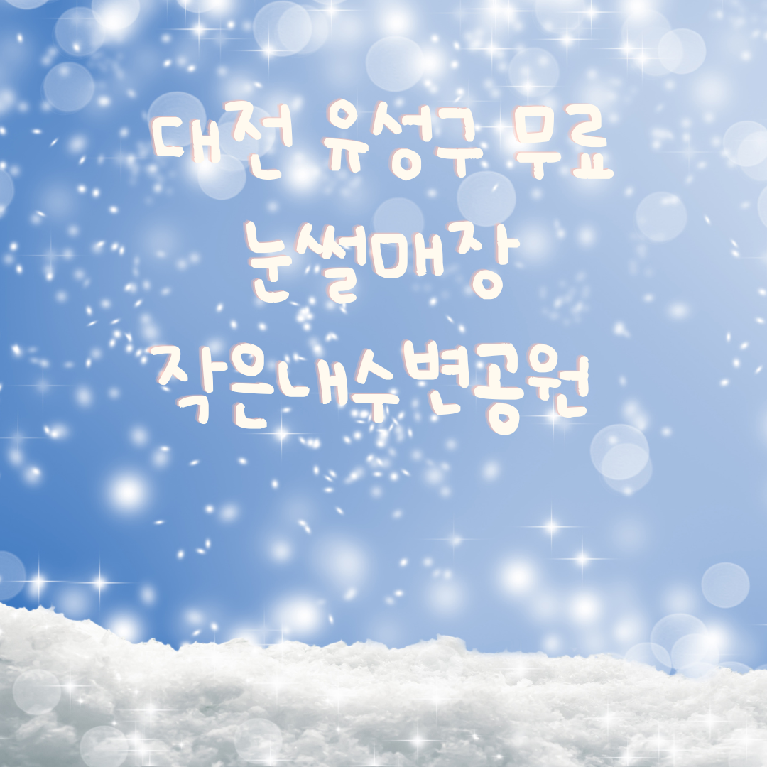 대전 유성구 무료 눈썰매장 작은내수변공원 운영정보 이용팁