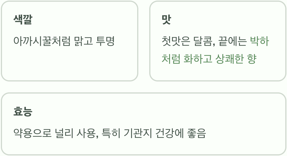 '쉬땅꿀', 그 특별한 맛과 향