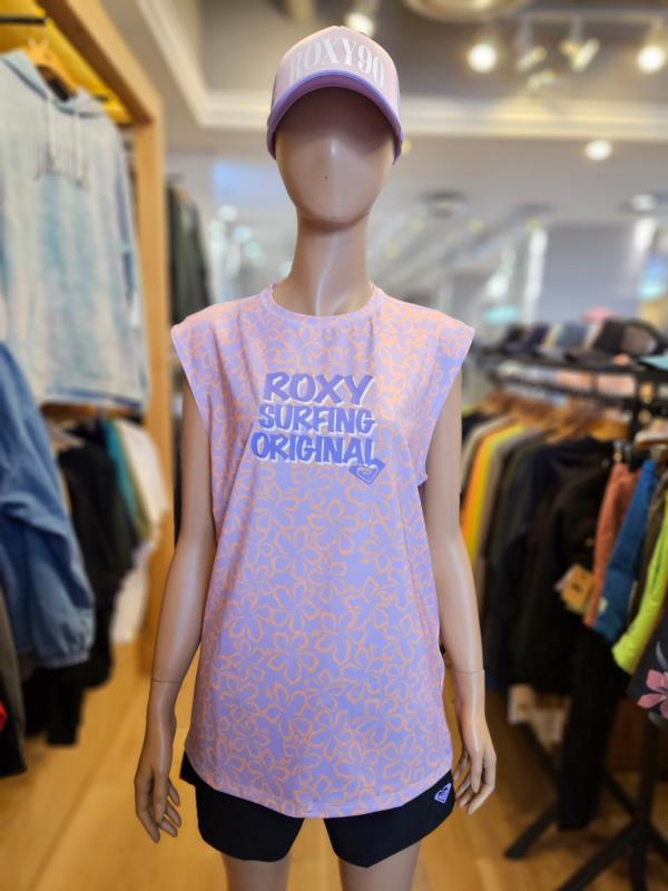 록시 루즈핏 민소매 래쉬가드 UNITE THE WAVE MUSCLE PRINTED RD21RE114