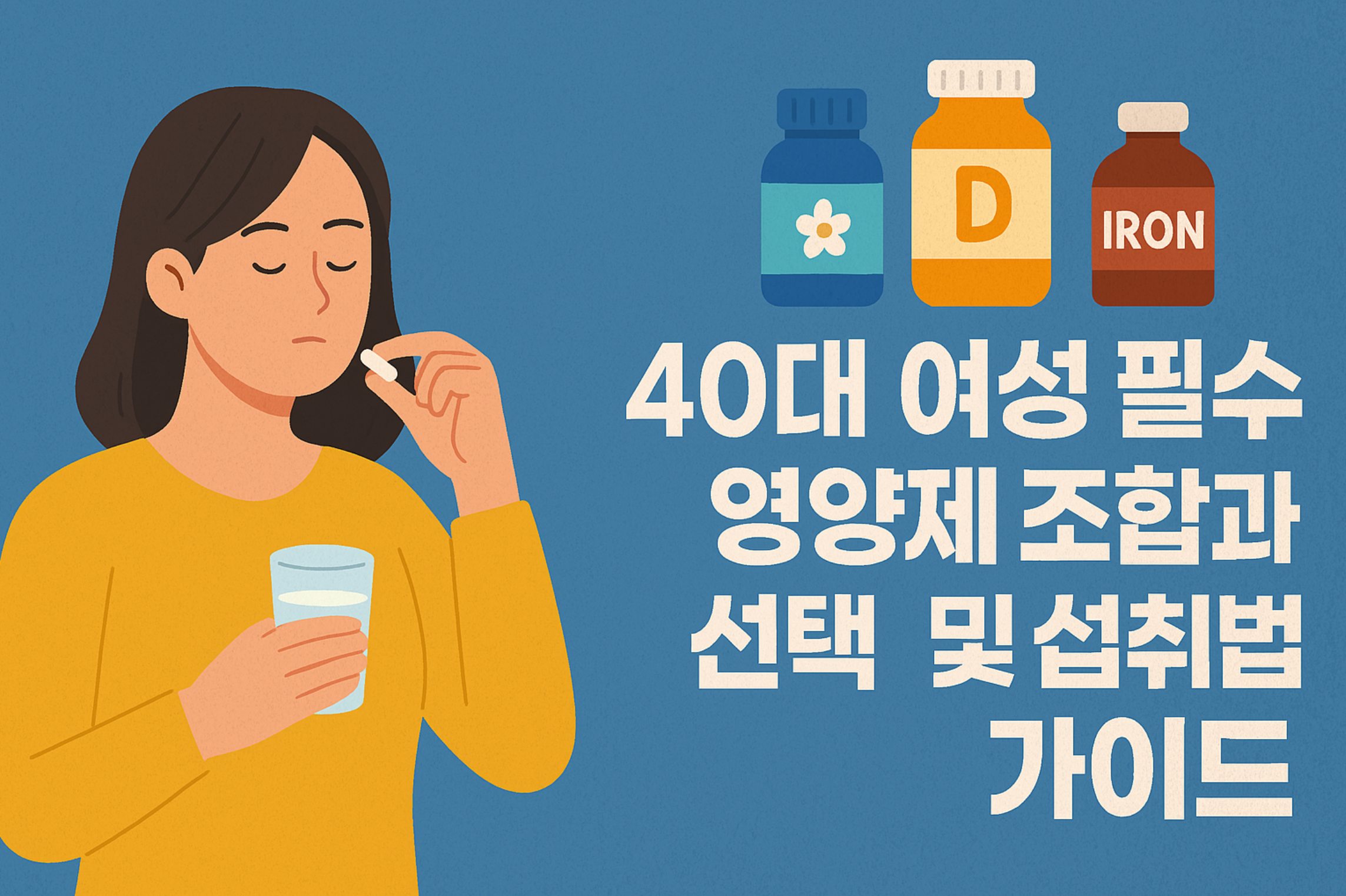 40대 여성 필수 영양제 조합과 선택 및 섭취방법 가이드