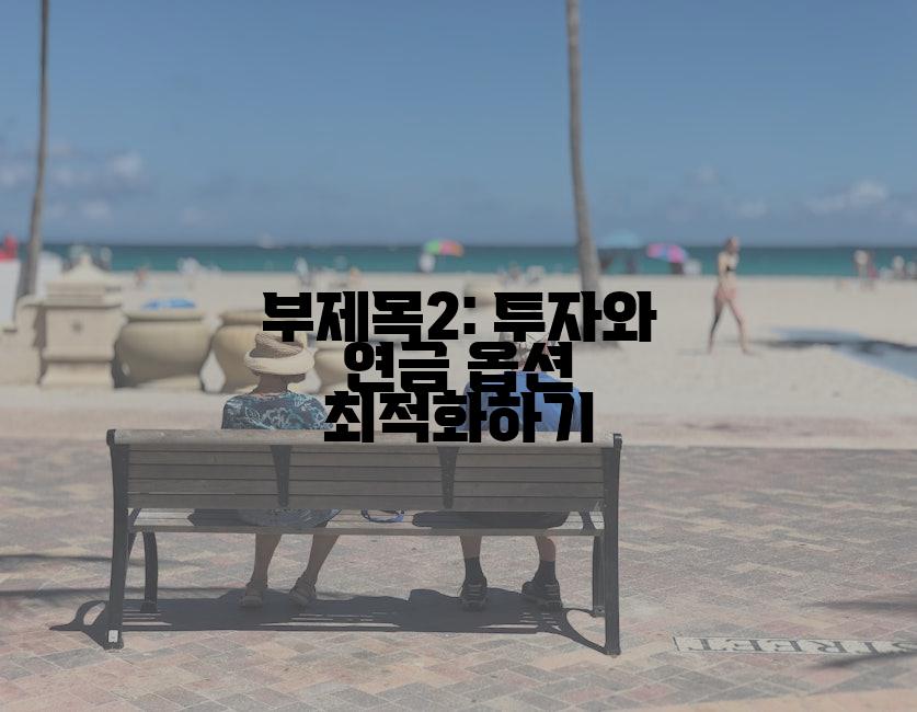 부제목2: 투자와 연금 옵션 최적화하기