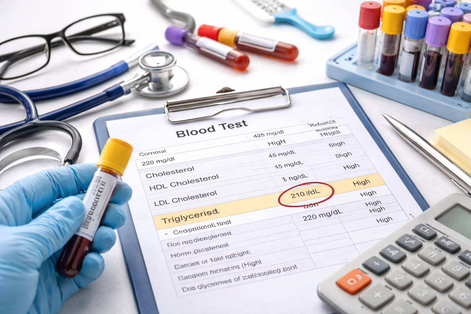 중성지방 수치 혈액검사 건강검진 결과 확인 이미지