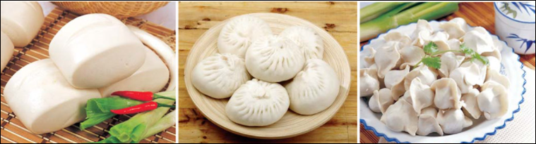 馒头，包子，饺子