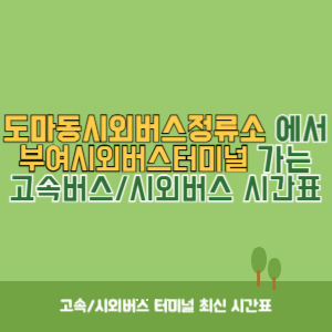 도마동시외버스정류소에서 부여시외버스터미널 가는 시외버스 시간표 최신정보