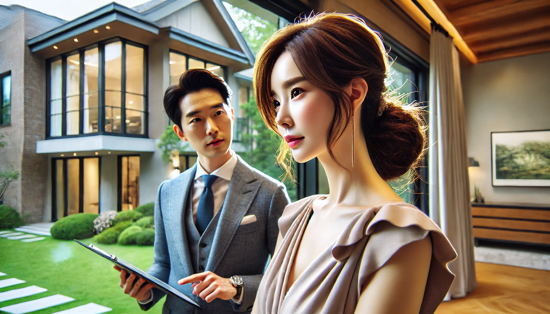 집을 둘러보는 이미지