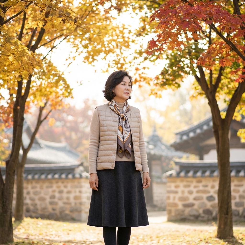 60대 가을 여행 럭셔리 코디