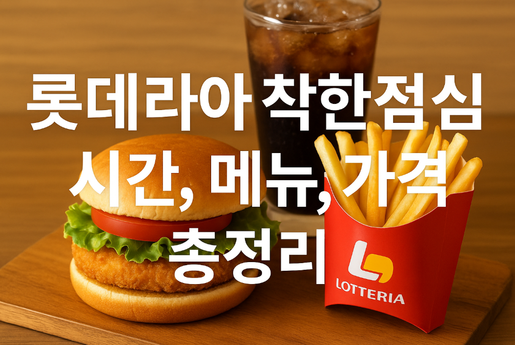 롯데리아 착한점심 시간&middot;메뉴&middot;가격 3분 완벽 정리