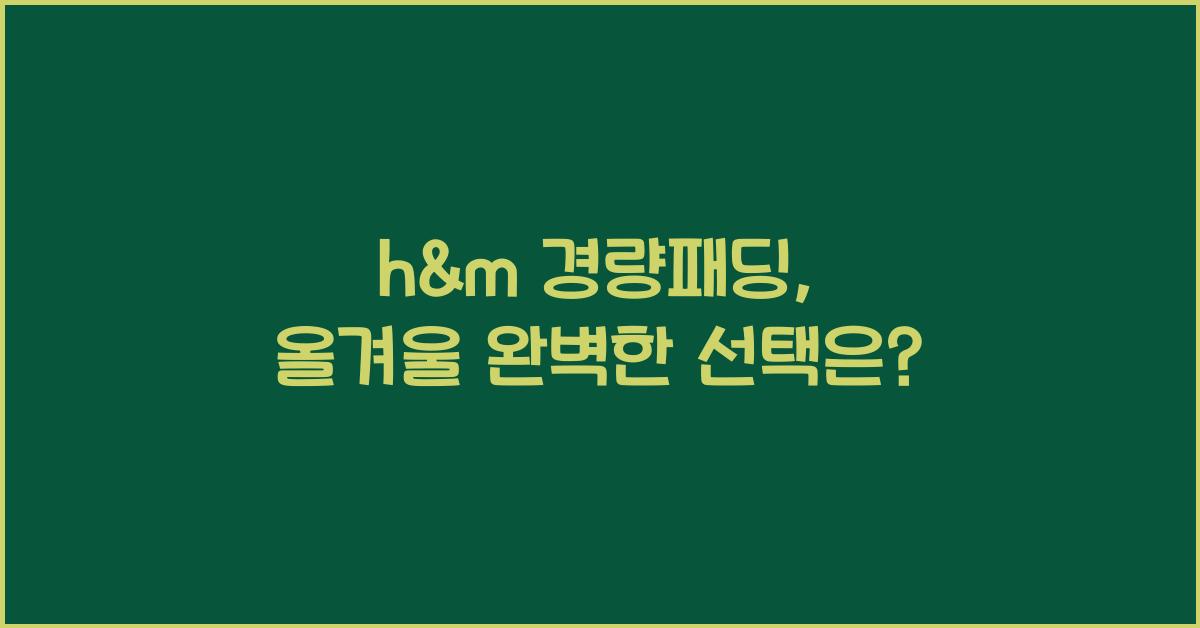 h&m 경량패딩