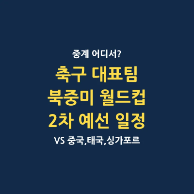 북중미 월드컵 아시아 2차예선 대표 이미지