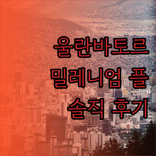 울란바토르 밀레니엄 플라자 호텔! 솔