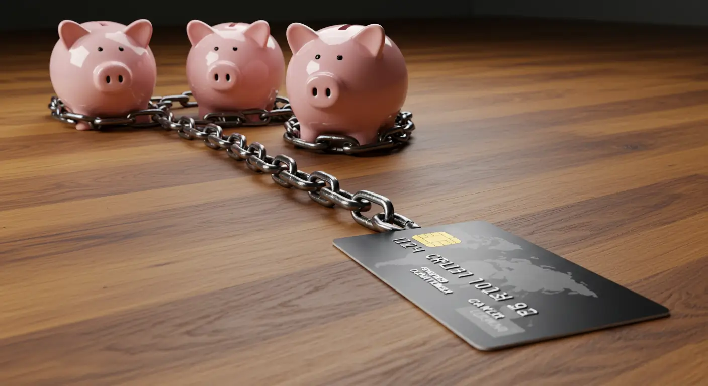 할부 결제가 미래의 월급(현금흐름)을 저당 잡는 모습을 시각화