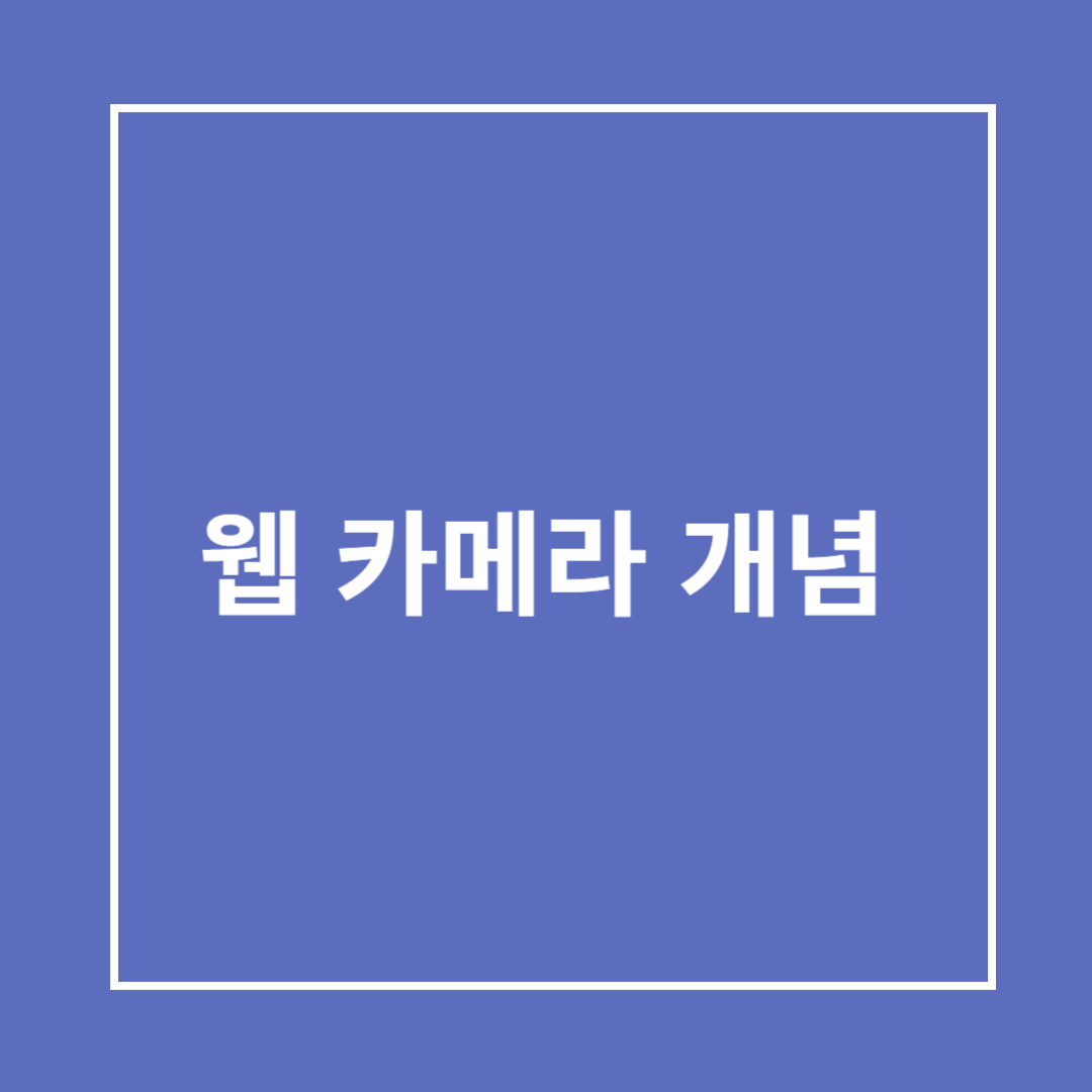 웹 카메라와 네트워크 카메라