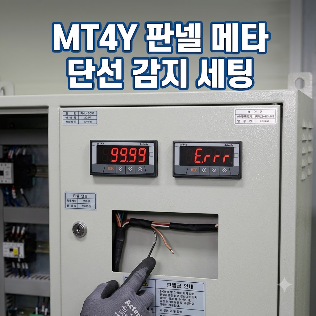 오토닉스 MT4Y 판넬 메타 세팅: 경광등(시그널 타워) 단선 감지 및 전류 알람 설정법