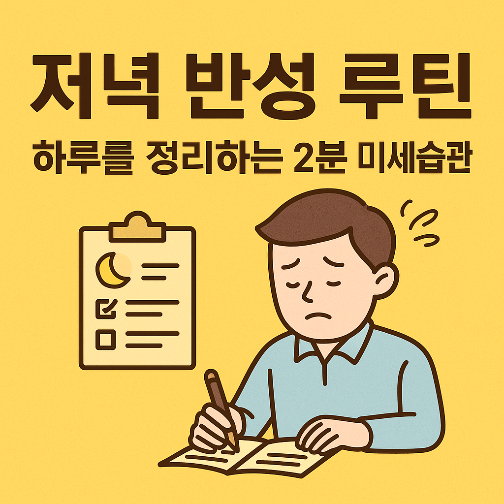 저녁 반성 루틴 실천중인 사람
