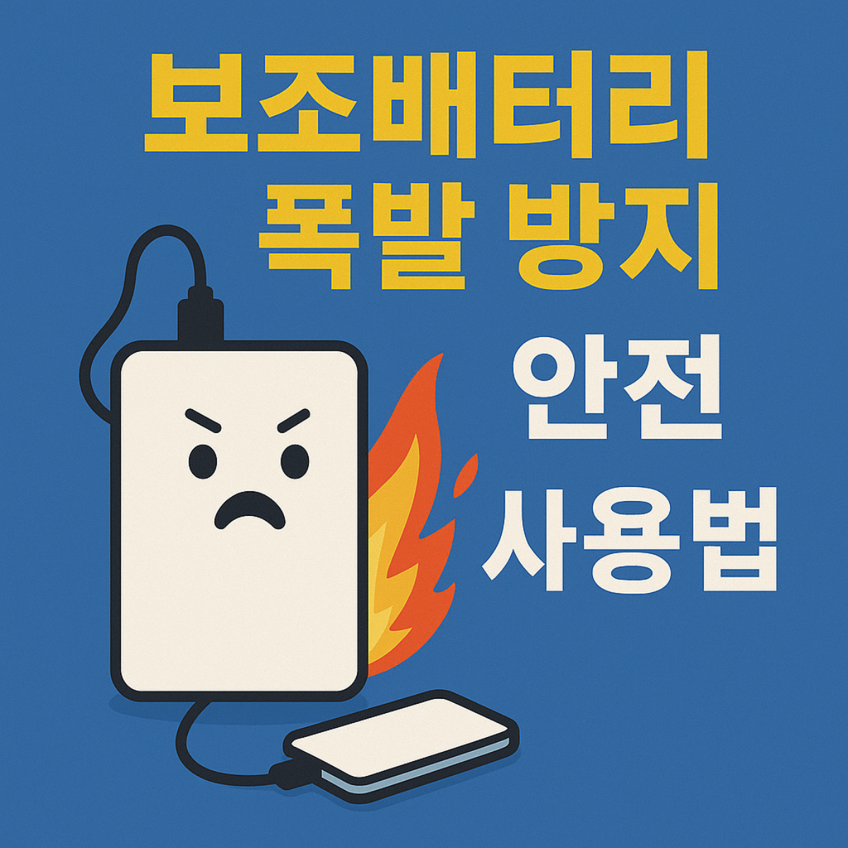 보조배터리 안전하게 사용하는 방법 카드뉴스 이미지