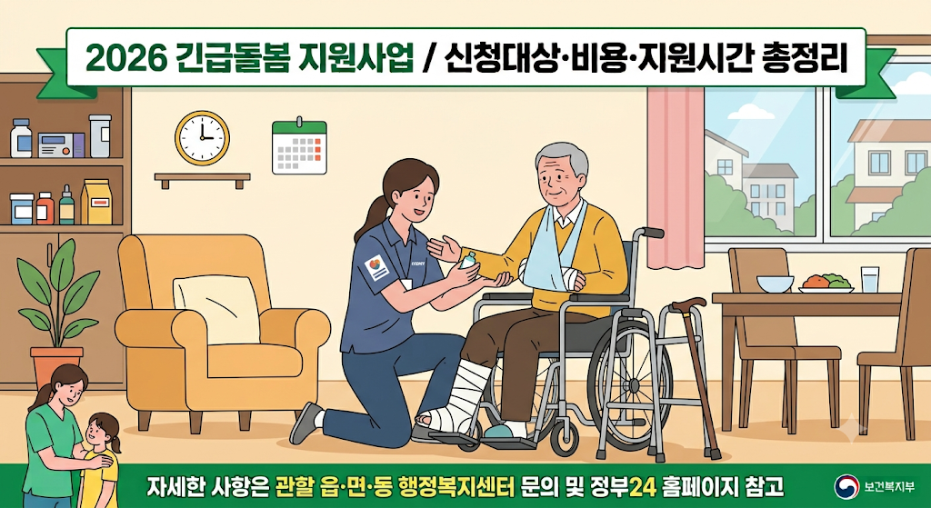 갑작스러운 부상으로 집에서 생활하는 어르신을 돌봄 종사자가 돕는 모습
