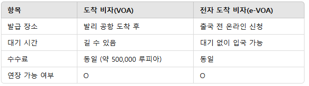 발리 전자 도착 비자