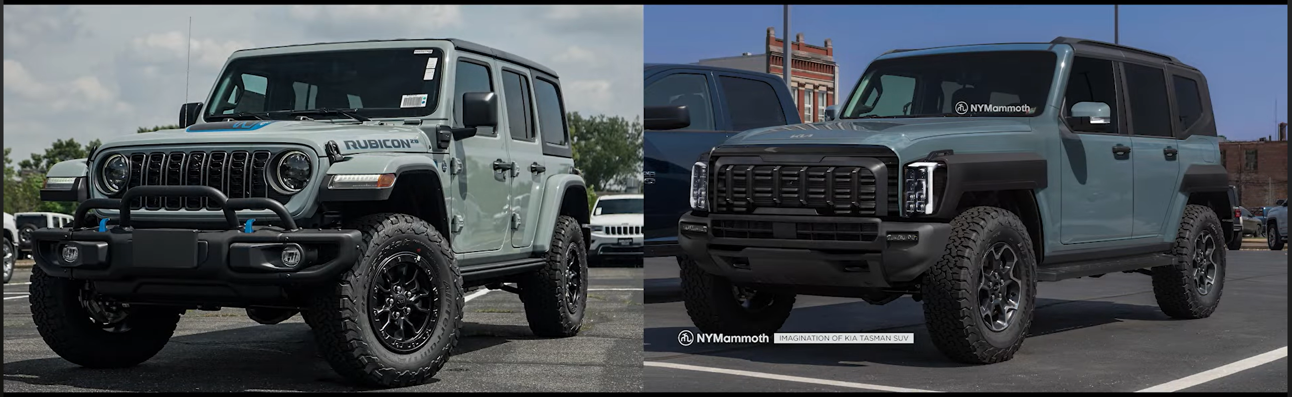 지프 랭글러와 기아 타스만 SUV 상상도