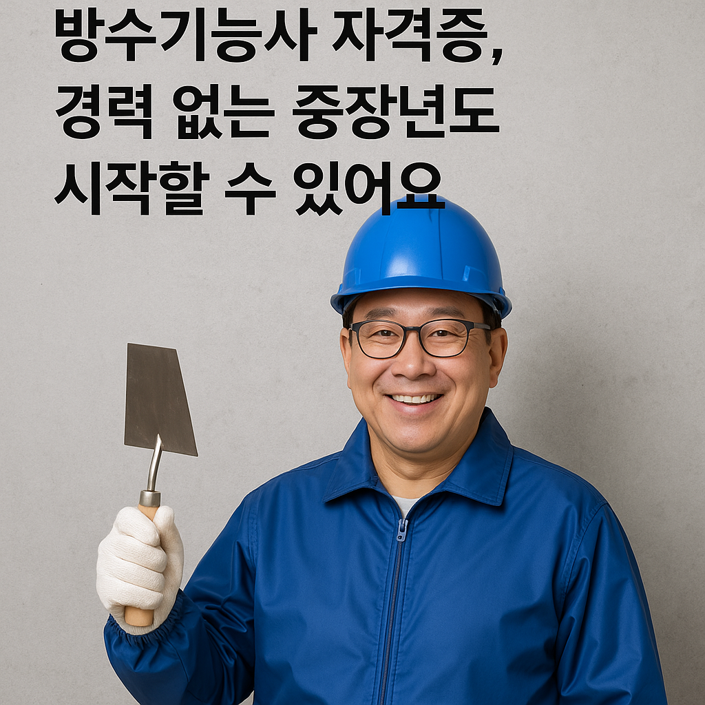 방수기능사 자격증, 경력 없는 중장년도 시작할 수 있어요